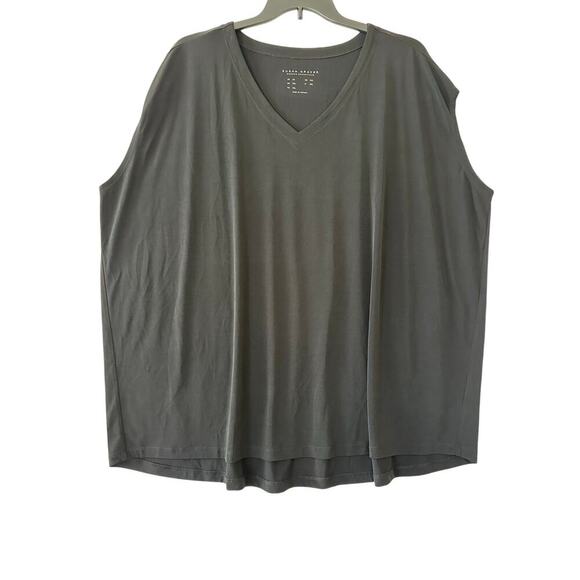 Susan Graver Sleeveless Top 3X Black Flowy Minimalist - Picture 1 of 5